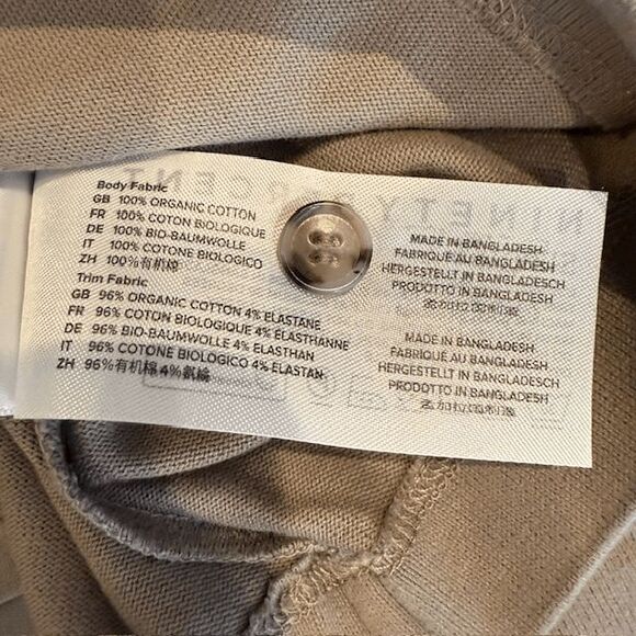 NEW! NINETY PERCENT Organic Cotton Crop Crew Button Neck Top Pebble OverSized XS - Picture 8 of 14